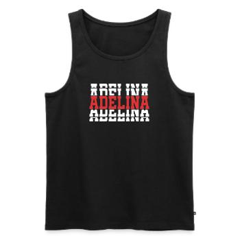 Adelina t-shirt stacked text gift t-shirt - Men's Premium Organic Tank Top - black - Front - AI Model Male 178 light (178cm)