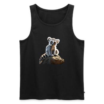 Ring-tailed lemurs lover Lemur ring-tailed lemurs Maki ring-tailed lemur - Men's Premium Organic Tank Top - black - Front - AI Model Male 178 light (178cm)