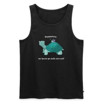 Snail rides on turtle - huuiii Trantüte - Men's Premium Organic Tank Top - black - Front - AI Model Male 178 light (178cm)