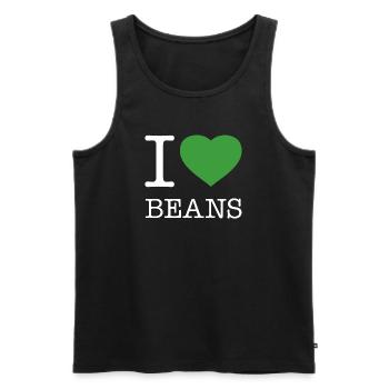 I LOVE BEANS Bohnen - Männer Premium Bio Tank Top - Schwarz - Vorne - Michal (187cm)
