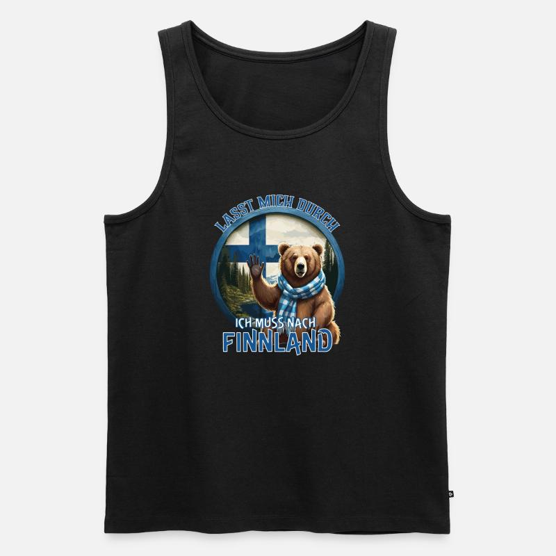 Finnland - Lasst mich Durch - Männer Premium Bio Tank Top - Schwarz