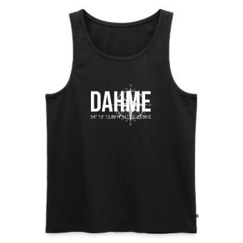 Koordinaten Dahme - Männer Premium Bio Tank Top - Schwarz - Vorne - Michal (187cm)