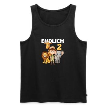 2 Kindergeburtstag Giraffe Elefant Löwe Geburtstag - Männer Premium Bio Tank Top - Schwarz - Vorne - AI Model Male 178 light (178cm)