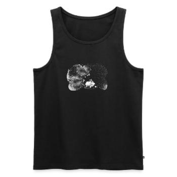 Supernova Orbit Background transparent stormy - Männer Premium Bio Tank Top - Schwarz - Vorne - AI Model Male 178 light (178cm)