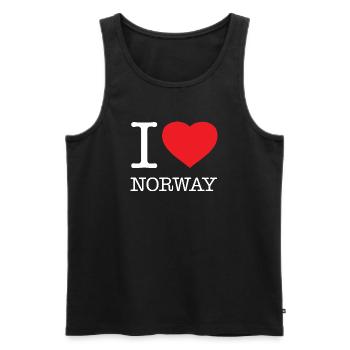 I LOVE NORWAY Norwegen - Men's Premium Organic Tank Top - black - Front - Michal (187cm)