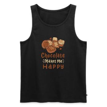 Schokolade Pralinen - Männer Premium Bio Tank Top - Schwarz - Vorne - AI Model Male 178 light (178cm)