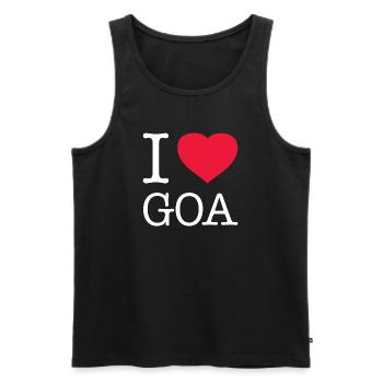 I LOVE GOA - Männer Premium Bio Tank Top - Schwarz - Vorne - Michal (187cm)