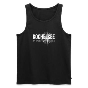 Koordinaten Kochelsee - Männer Premium Bio Tank Top - Schwarz - Vorne - Michal (187cm)