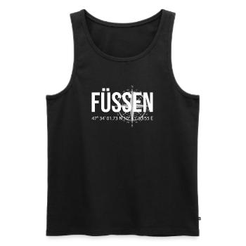 Koordinaten Füssen - Männer Premium Bio Tank Top - Schwarz - Vorne - Michal (187cm)
