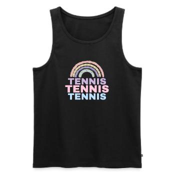 Tennis Rainbow - Men's Premium Organic Tank Top - black - Front - AI Model Male 178 light (178cm)
