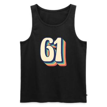 Vintage Retro T-Shirt Nummer 61 Sixty One - Männer Premium Bio Tank Top - Schwarz - Vorne - AI Model Male 178 light (178cm)