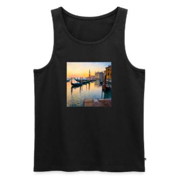 Venise - Débardeur bio Premium Homme - noir - Devant - Michal (187cm)