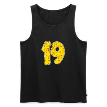 19 Year Old Funny Cheese - Men's Premium Organic Tank Top - black - Front - AI Model Male 178 light (178cm)
