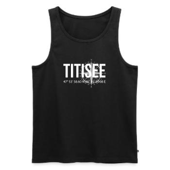 Koordinaten Titisee - Männer Premium Bio Tank Top - Schwarz - Vorne - Michal (187cm)