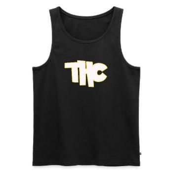 THC - Männer Premium Bio Tank Top - Schwarz - Vorne - AI Model Male 178 light (178cm)