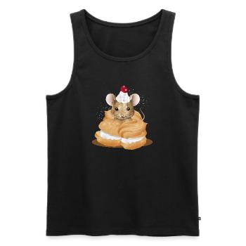 Souris avec glaçage au milieu des choux à la crème - Débardeur bio Premium Homme - noir - Devant - Michal (187cm)