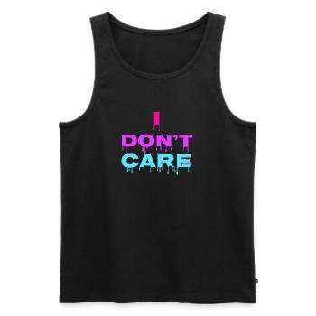 I don't care Statement chill indifferent - Men's Premium Organic Tank Top - black - Front - Michal (187cm)