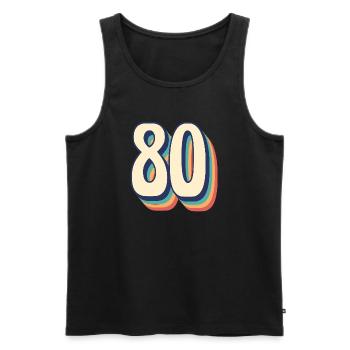 T-Shirt rétro Vintage numéro 80 Eighty - Débardeur bio Premium Homme - noir - Devant - AI Model Male 178 light (178cm)