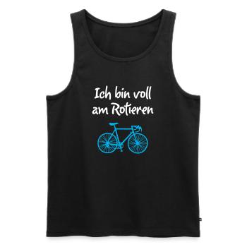 Wheel Rotate Bicycle Environment Cool Sayings Humor - Men's Premium Organic Tank Top - black - Front - AI Model Male 178 light (178cm)