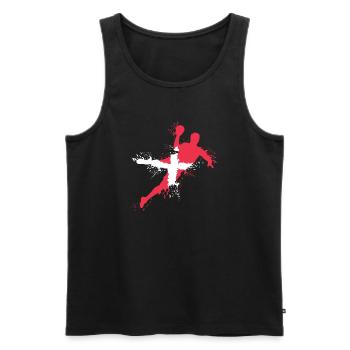 Équipe de handball Danemark Symbole de joueur de handball Icône de lancer - Débardeur bio Premium Homme - noir - Devant - AI Model Male 178 light (178cm)