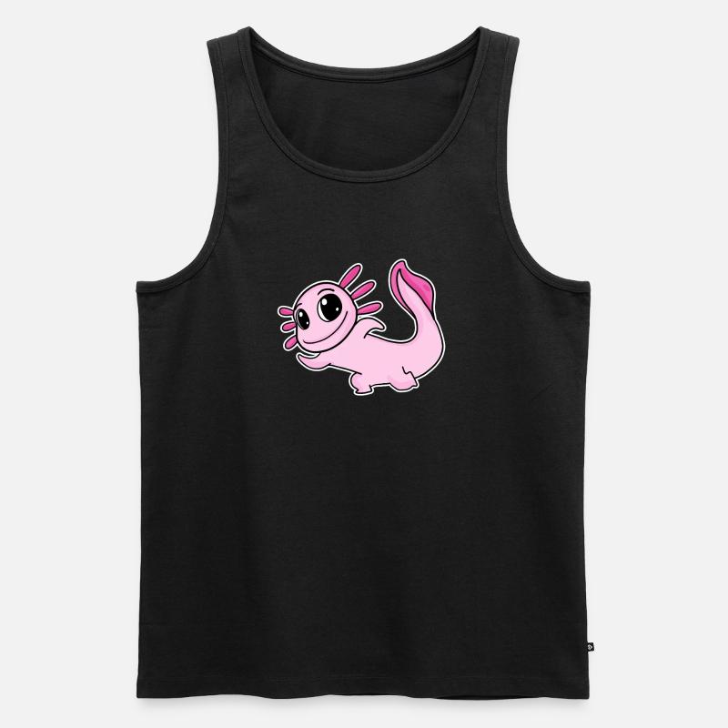 Axolotl Motiv Rosa - Männer Premium Bio Tank Top - Schwarz