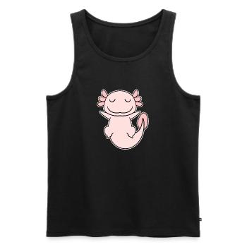Axolotl Motif Enfants Mignon - Débardeur bio Premium Homme - noir - Devant - Michal (187cm)