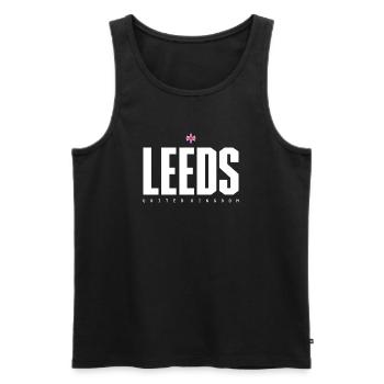Leeds City Logo Graphic Tee - Men's Premium Organic Tank Top - black - Front - AI Model Male 178 light (178cm)
