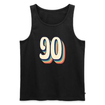 Vintage Retro T-Shirt Nummer 90 Ninety - Männer Premium Bio Tank Top - Schwarz - Vorne - AI Model Male 178 light (178cm)