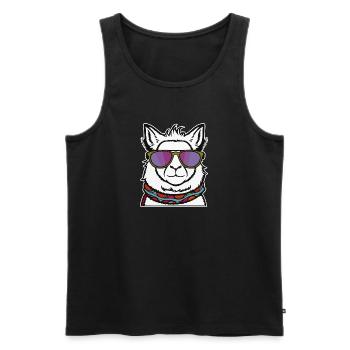 Cooles Lama - Männer Premium Bio Tank Top - Schwarz - Vorne - AI Model Male 178 light (178cm)
