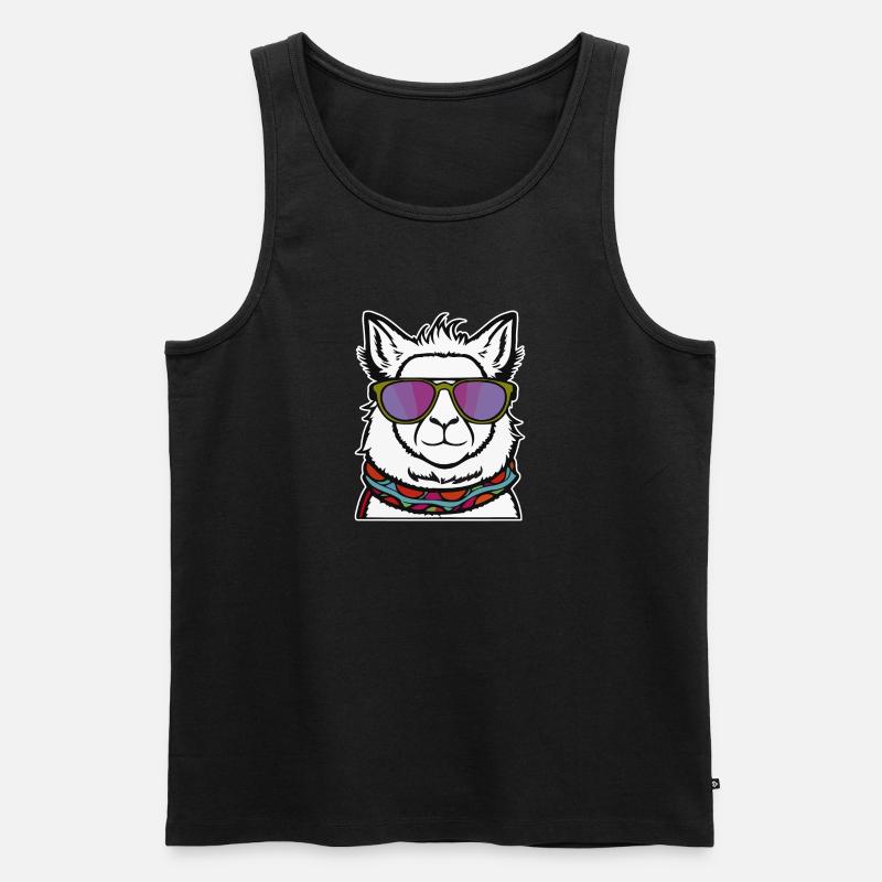 Cooles Lama - Männer Premium Bio Tank Top - Schwarz