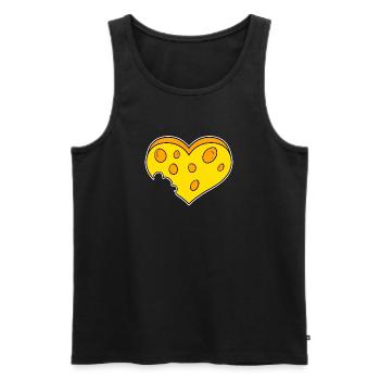 Coeur de fromage - Débardeur bio Premium Homme - noir - Devant - Michal (187cm)