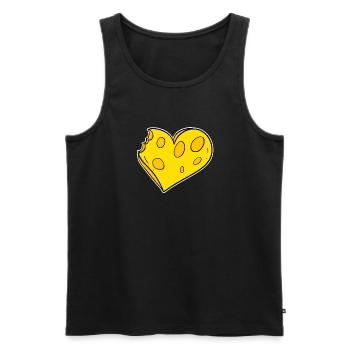 Coeur de fromage - Débardeur bio Premium Homme - noir - Devant - Michal (187cm)