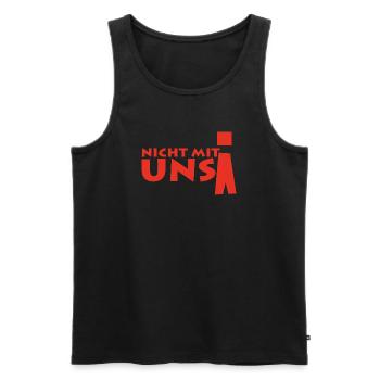 nicht mit uns! - Männer Premium Bio Tank Top - Schwarz - Vorne - Michal (187cm)