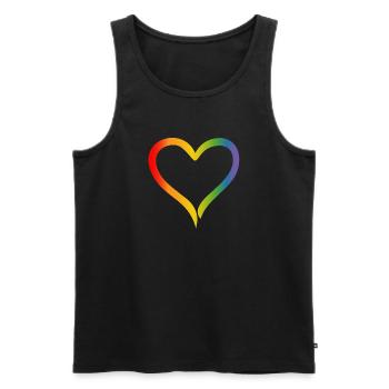 Regenbogen Herz LGBT lgbt tshirt - Männer Premium Bio Tank Top - Schwarz - Vorne - Michal (187cm)