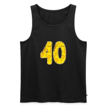 40 ans de fromage Lustig - Débardeur bio Premium Homme - noir - Devant - Michal (187cm)