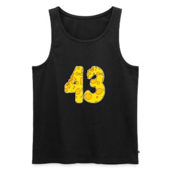 43 ans de Lustig Käse - Débardeur bio Premium Homme - noir - Devant - AI Model Male 178 light (178cm)