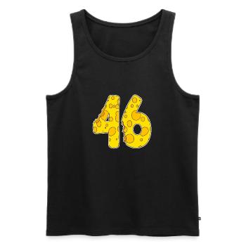46 ans de Lustig Käse - Débardeur bio Premium Homme - noir - Devant - AI Model Male 178 light (178cm)