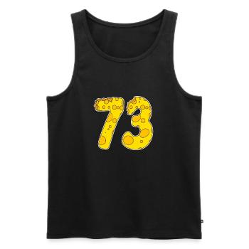 73 ans de Lustig Käse - Débardeur bio Premium Homme - noir - Devant - AI Model Male 178 light (178cm)