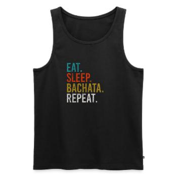Eat Sleep Bachata Repeat Sensual Dance - Men's Premium Organic Tank Top - black - Front - AI Model Male 178 light (178cm)