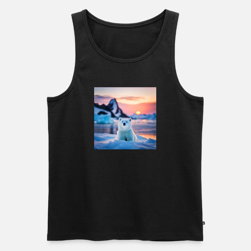 Puuh auf der Eisscholle - Männer Premium Bio Tank Top - Schwarz