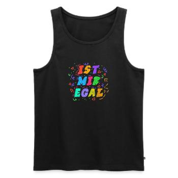 I don't care Statement Indifferent attitude - Men's Premium Organic Tank Top - black - Front - AI Model Male 178 light (178cm)