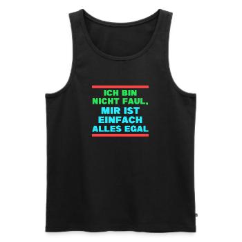 Ist Mir Wurscht Statement Egal Gleichgültig - Männer Premium Bio Tank Top - Schwarz - Vorne - Michal (187cm)