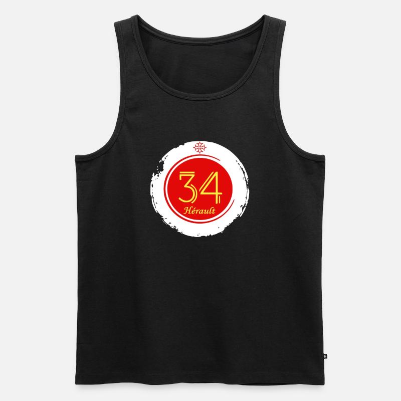 Hérault - Männer Premium Bio Tank Top - Schwarz