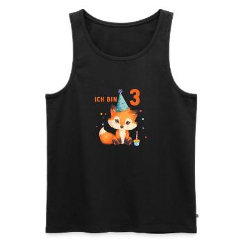 Fuchs 3 Geburtstag Füchse 3 Jahre Kinder - Männer Premium Bio Tank Top - Schwarz - Vorne - Michal (187cm)