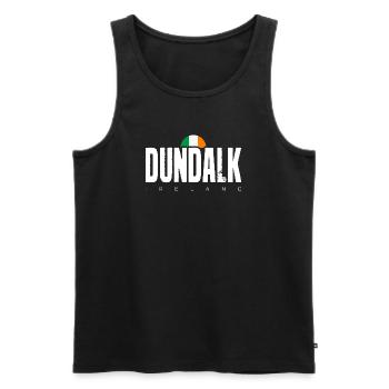 Dundalk Irish Flag Bold Text Tee - Men's Premium Organic Tank Top - black - Front - AI Model Male 178 light (178cm)