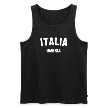 UMBRIA Italia Italie Ombrie - Débardeur bio Premium Homme - noir - Devant - AI Model Male 178 light (178cm)