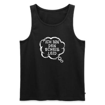 I don't care about attitude statement - Men's Premium Organic Tank Top - black - Front - AI Model Male 178 light (178cm)