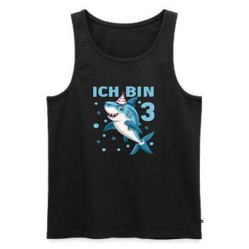 3 Geburtstag Haie 3 Jahre Kinder Jungen Hai Spruch - Männer Premium Bio Tank Top - Schwarz - Vorne - Michal (187cm)