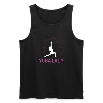 Fille de yoga - Débardeur bio Premium Homme - noir - Devant - AI Model Male 178 light (178cm)