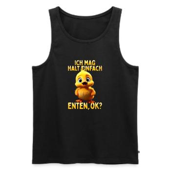 Duck Cute Ducklings I just like ducks - Men's Premium Organic Tank Top - black - Front - AI Model Male 178 light (178cm)